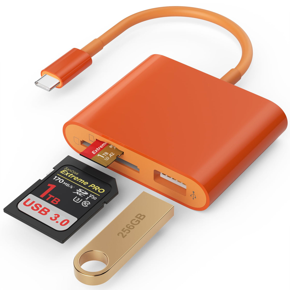 3-in-1 USBc SD Card Reader