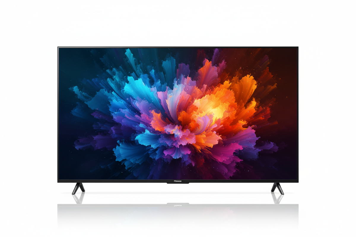 Hisense 58" Class 4K UHD TV, white background 