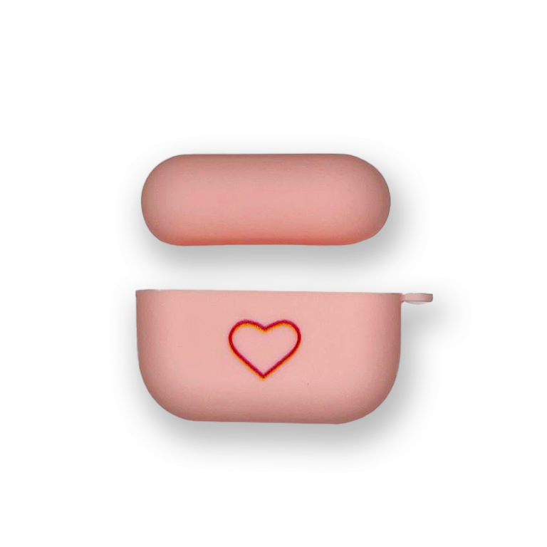 Pink Red Heart Airpod Case